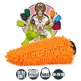 Nuke Guys XL Chenille Wash Mitt - Ultra Soft Microfiber Car Wash Mitt - Lint Free & Scratch Free Car Wash Mitt - Orange