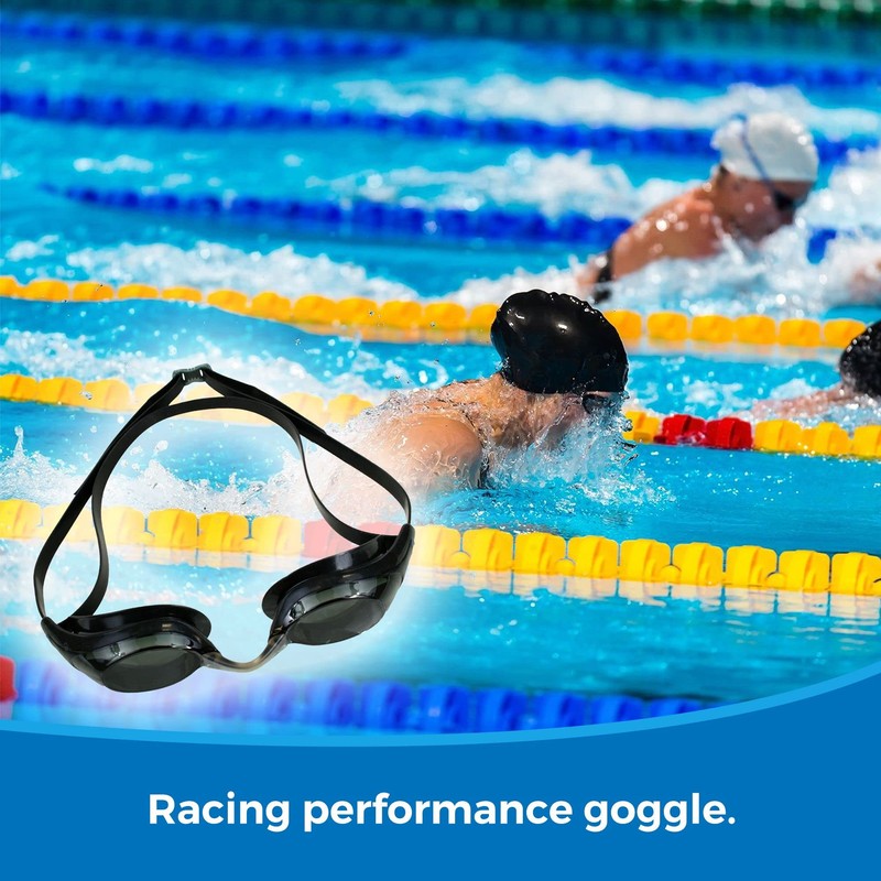 Water Gear Vector Metallic Anti-Fog Swim Goggles - Less Glare