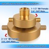 Brass Fire Hydrant Adapter, 2-1/2" NST Female x 3/4" GHT