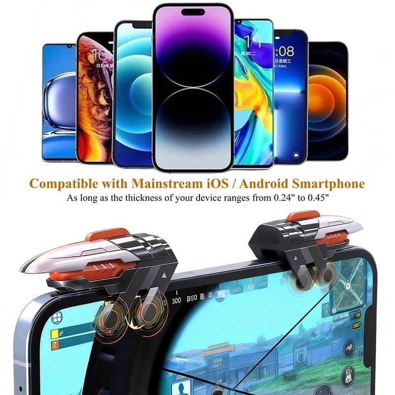 PXIRQ Mobile Phone Triggers for Gaming - 6 Finger Operation