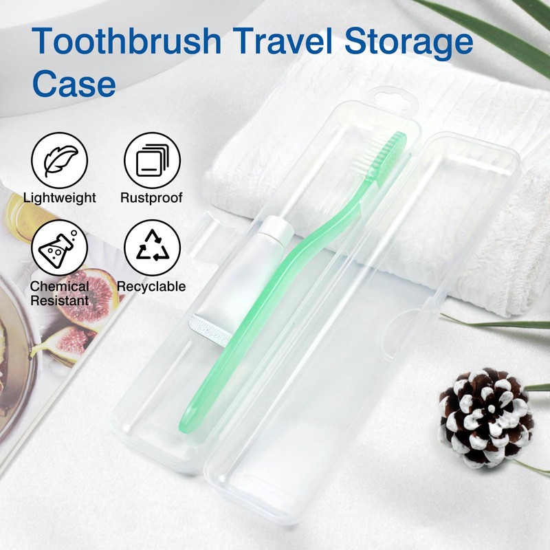 Portable Plastic Toothbrush Storage, Clear White Travel Toothbrush Case, for