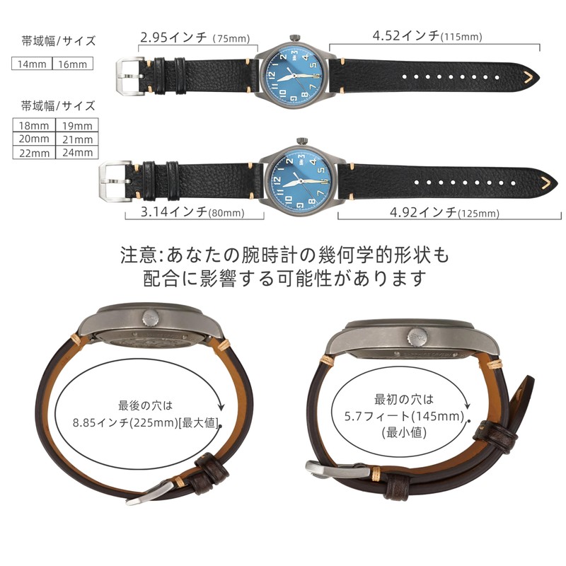 Genuine Leather Watch Band 18mm 19mm 20mm 21mm 22mm Replacement