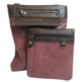 Chala GEMINI Crossbody Canvas Gift Messenger Bag Burgundy - Turtle