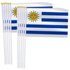 25 Pack Uruguay Handheld Small Flag,Mini Uruguayan Hand Held Miniature