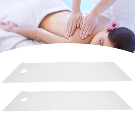Spa Massage Bed Sheet Reusable 2Pcs Massage Bed Sheet Oil Proof Waterproof Polyester SPa Salon Table Cover With Face Hole Mattress Soft Cotton Beauty Salon (white)