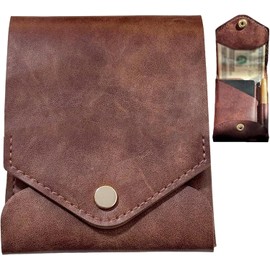Cartera plegable para hombre de piel sintética con tarjetero y compartimento para bolígrafo. Cartera minimalista y compacta ideal para el día a día viajes de negocios.