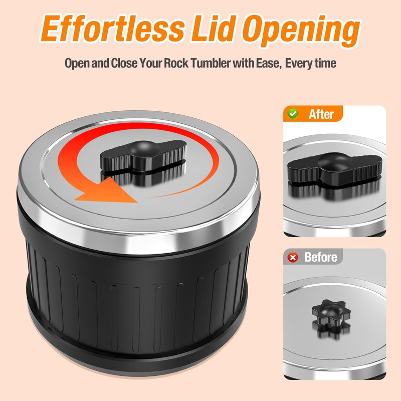 C1 Rock Tumbler Kit - Professional Large 2.5LB Capacity, Up