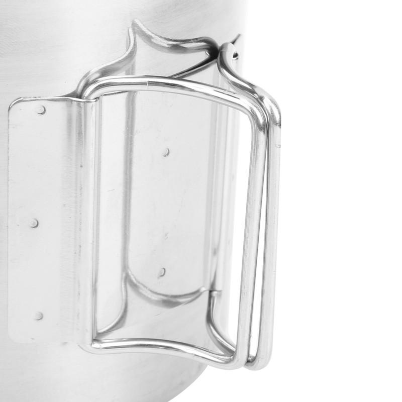 4pcs Outdoor Stainless Steel Cup Foldable Handle Nesting Cups for
