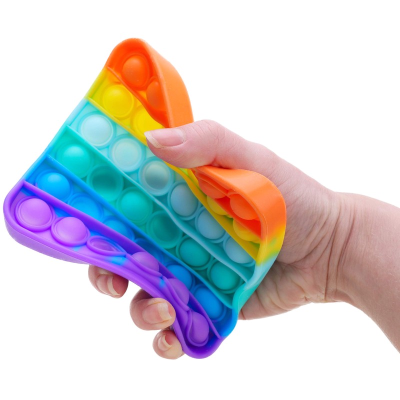 Toyland® Push Bubble Pop Bubble Sensory Fidget Toy (Rainbow Square)