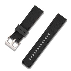 CRAFTER BLUE UL03 Straight End Hybrid FKM Rubber Watch Strap Replacement Band for All 20mm Width Lug Watches, Black