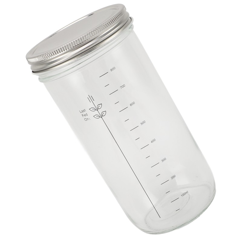 Sourdough Bread Starter Kit 34oz Glass Jar with Lid Date