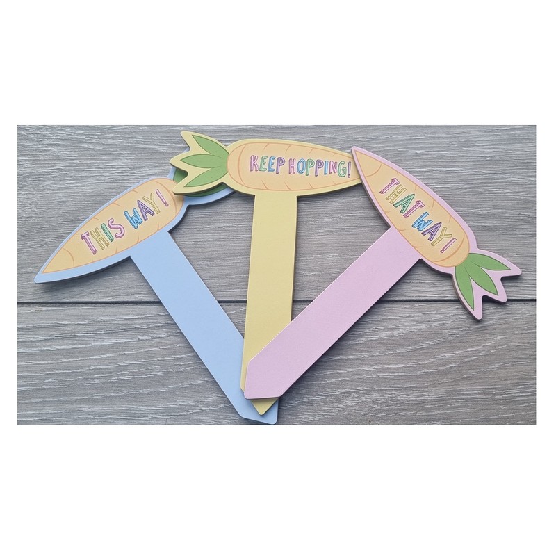 LR Supplies Easter Egg Hunt Signs 6pcs Wooden Garden Trail