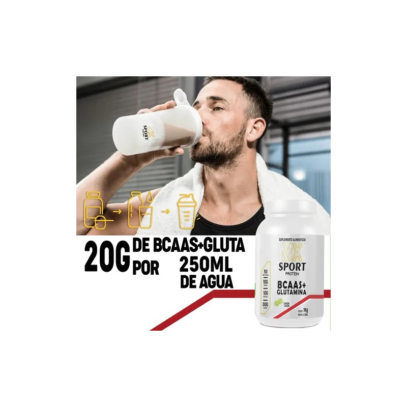 Aminoácidos Bcaas Glutamina Mx Sport 1 Kg Varios Sabores