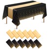 Jeffbaubl 6 Set Tablecloths and Satin Table Runner, 6 Black