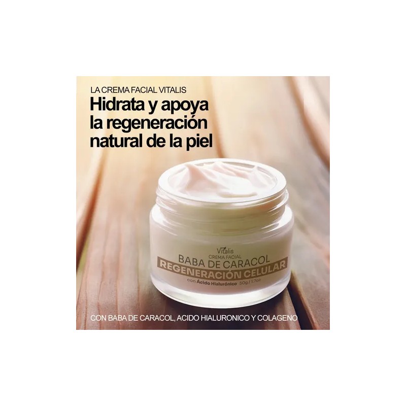 Crema Facial Baba De Caracol Vitalis Antiarrugas Y Manchas 3