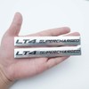 Pair Set LT4 Supercharged Highly Polished Real Aluminum Emblems Badge