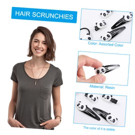 Outanaya 16Pcs Boys and Girls Hair Clips and Scrunchies Set Double-Headed Resin Panda Ponytail Holders Colorful Hair Ties for Toddlers and Girls Fun Accessories for Everyday Use