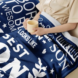 COZYCRIB Son Gifts Blanket Son Gifts from Mum Dad Son Christmas Birthday Gifts Gifts for Sons Birthday Gifts for Son for Sofa Bedding Living Room 60inx50in