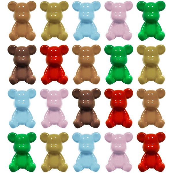 HAIKING Opaque Acrylic Bear Bead, 20 Pcs Random Candy Color