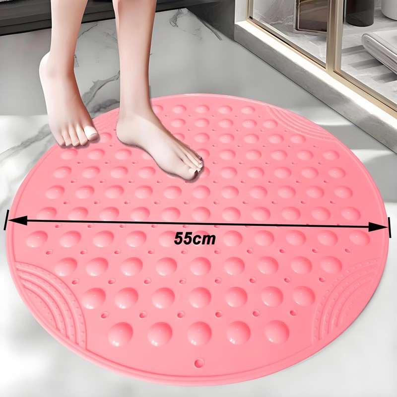 VSUSN Non-Slip Shower Mat, 55 cm Round Non-Slip Mat Shower