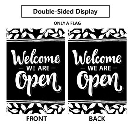 Open Sign Garden Flag Come In We Are Open Worn Welcome Yard Flag Banner Garden Porch Flags For Patio Lawn Villa Park Outdoor Double Sided 12 X 18 Inch