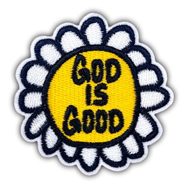 AAVEDGE Christian Iron On Patches, God is Good Jesus Patch, Embroidered Sew On Patch, Cross Religious Sunflower Faith Applique Iron On Patches for Clothes, Vest Jackets, Jeans, Backpacks & Hats.