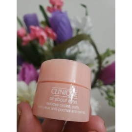 Clinique All about eyes to reduce dark circles & puffs 0.17oz/5ml Travel Sz. New