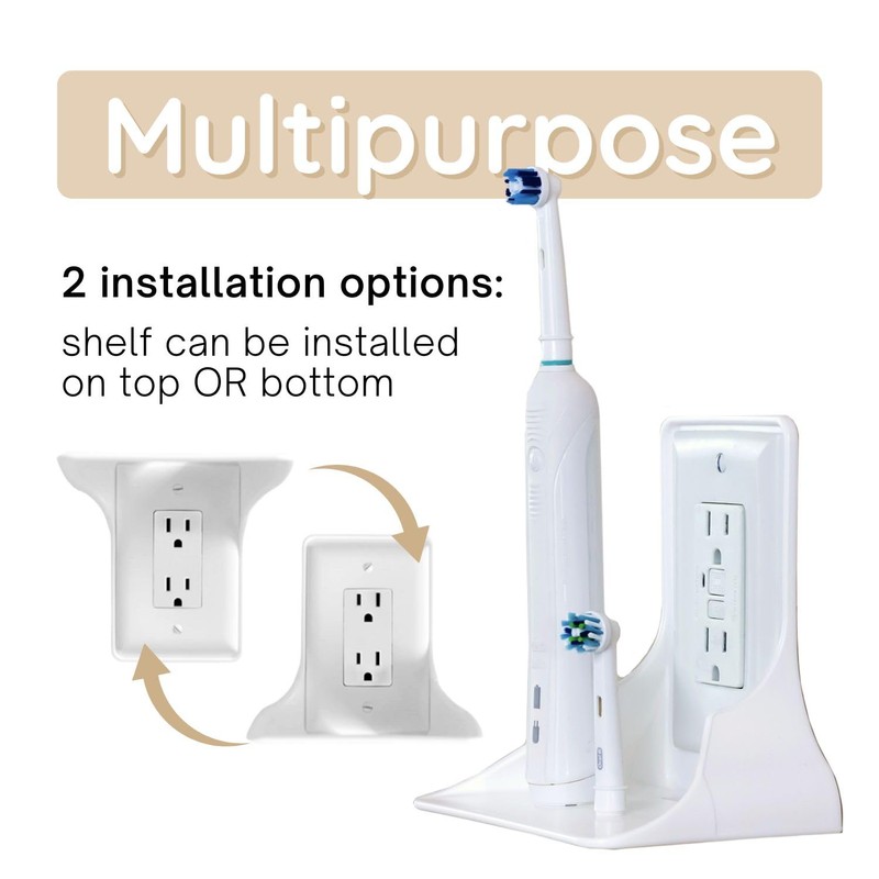 BeraTek Industries The Power Perch - Wall Outlet Shelf Transforms