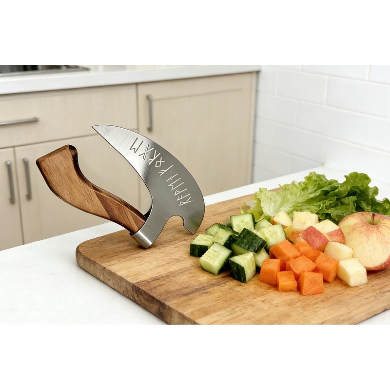 Pizza Cutter Chef Pizza Axe (walnut wood, 5.1inch)