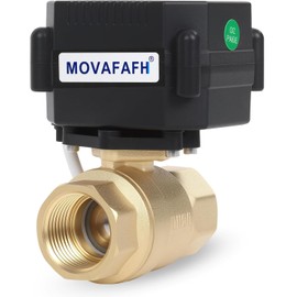 movafaFH 3/4" Brass Motorized Ball Valve - 2 Wire Auto Return Electric Water Valve,9-24V AC/DC Automatic Ball Valve with Full Port, IP67