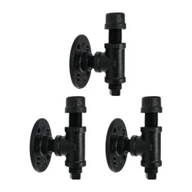 PIPE DECOR Robe and Towel Single Hook Kit Heavy Duty DIY Style, Rustic and Chic Industrial Iron Pipe with Electroplated Black Finish, Wall Mounted, Mounting Hardware Included, Oil + Rust Free (3)