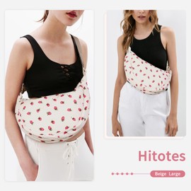 HiTotes Nylon Crescent Bag Dumpling Cross Body Purse for Women Half Moon Bag Hobo Sling Bag