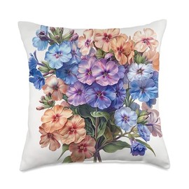 Creeping Phlox Bouquet Floral Pastel Colors Graphic Throw Pillow