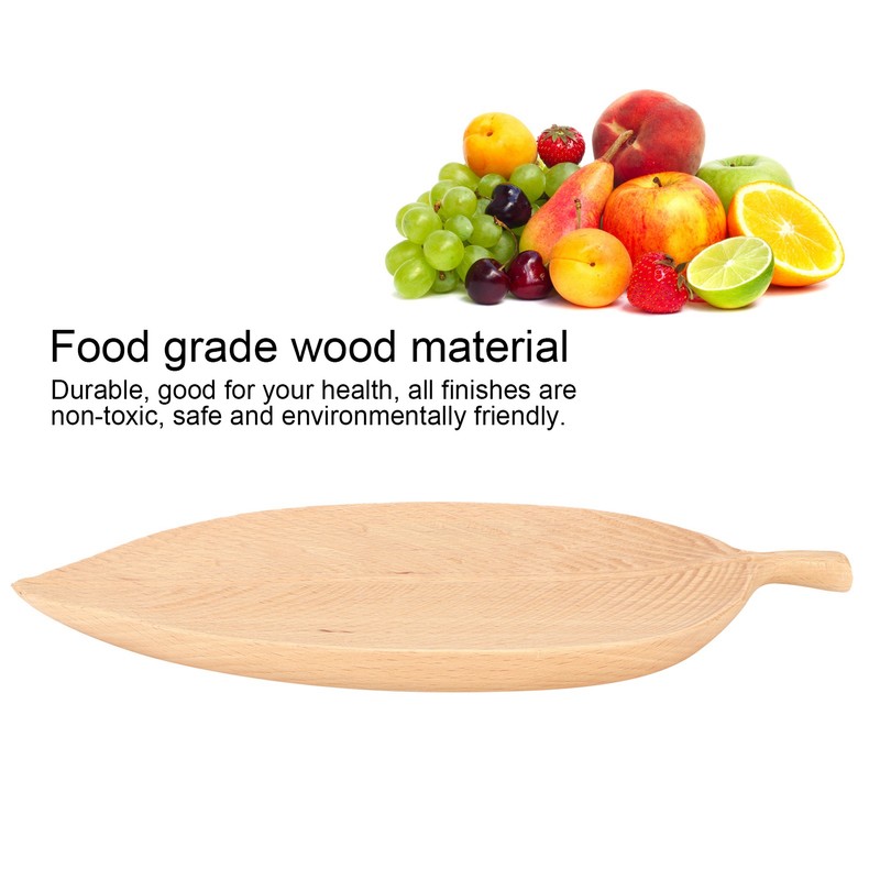 Leaf Shape Wood Plate Storage Trays Tea Tray Dessert Dinner