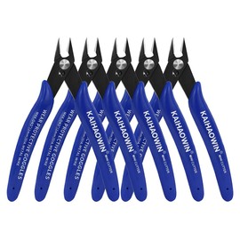 KAIHAOWIN Micro Pinzas de Corte de 5 pulgadas con resorte, Paquete de 5, 170 cortadores de precisión mini, Pinzas de corte electronica, Cortadores de 