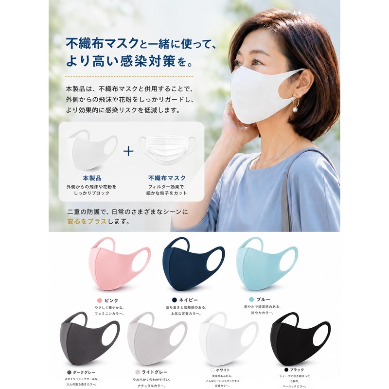 Eraser Cool Feeling Mask, Cool and Refreshing, for Summer, Washable,
