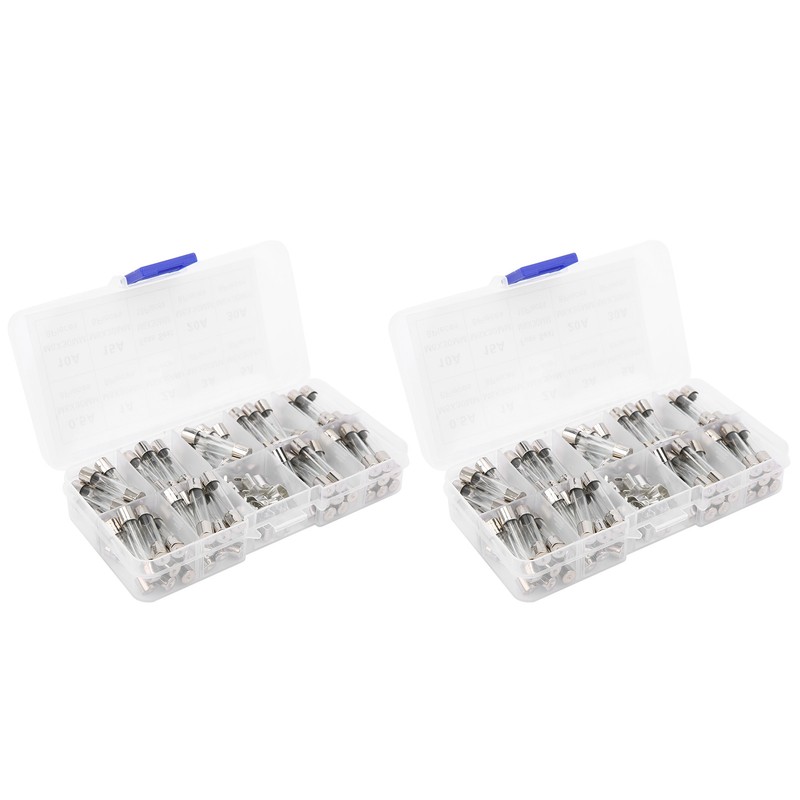 2Boxes Glass Tube Fuse Kit M6x30mm 0.5A‑30A Fast Acting Quick
