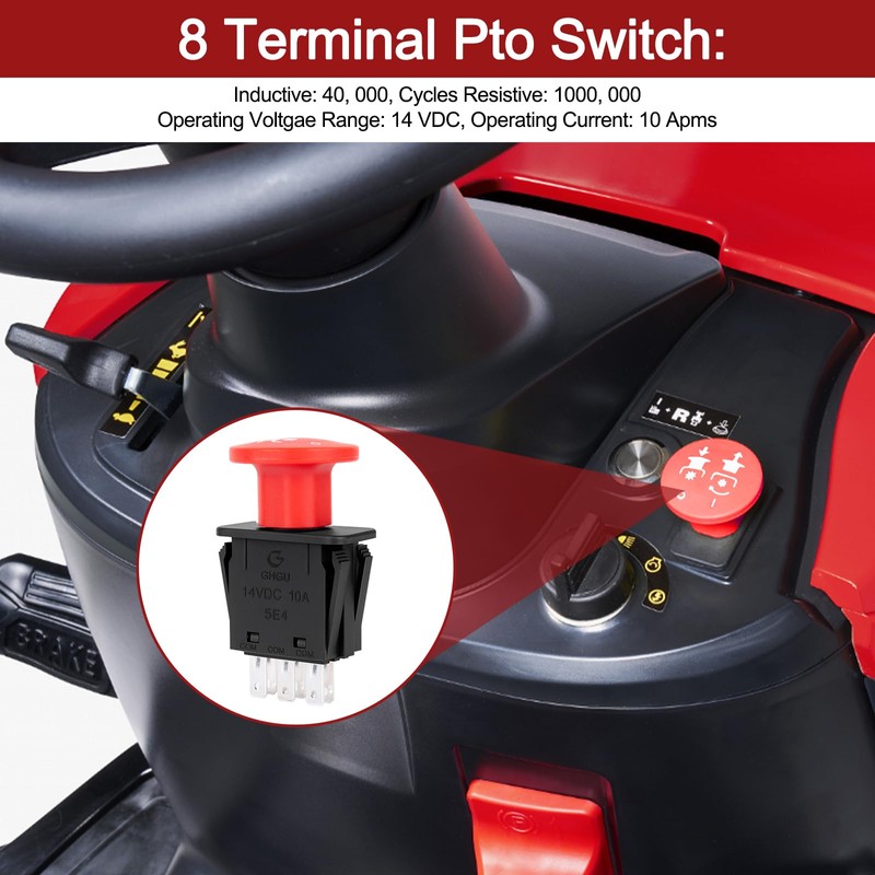 8 Terminals Pto Switch 10 AMP Mower Clutch Switch for