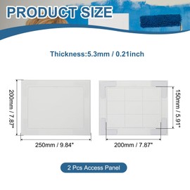 PATIKIL 8x6 Inch Self-Adhesive Access Panel, 2Pcs ABS Plumbing Access Doors Easy Wall Hole Cover for Drywall Plumbing Electrical Cables Wiring, White (200x150mm)
