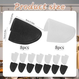 8 Pairs Shoulder Pads, Shoulder Pads for Women Clothes, 4 White & 4 Black Foam Pad Enhancer, 15 x 9 x 1.2 cm, Ideal for Women's Clothing & Shoulder Pads Men, Formal Wear Adjustments