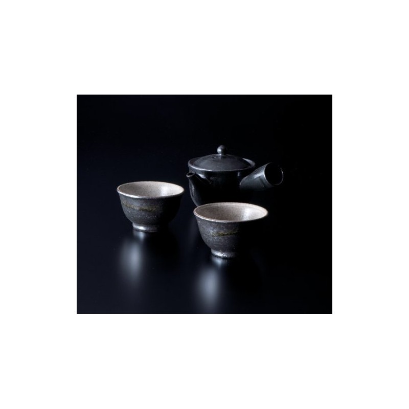 Yamasho Pottery Shigaraki Ware Sumi-iro Futari Tea Pot Sum-3
