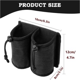 Luggage Travel Cup Holder, Travel Drink Holder, with Adjustable Divider & Shoulder Strap for Most Travel Suitcases, Waterproof Travel Luggage Bottle Holder Bag for Flies & Travellers, Grey