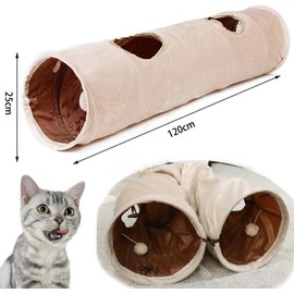 Didabotak Cat Tunnel, Cat Toy, Long, Foldable, Includes 2 Holes, Ball Included, Relieves Lack of Exercise, Cat Toy, Pet Toy, For Indoor and Outdoor Games and Exercises, Small and Medium Cats, Puppies
