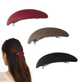 ADOFUN Barrette Mat, Oval Hair Barrette, Detachable Spring, Fits Head, Hair Clip, Matte, Plain, Durable, Small, Lightweight, Fashionable, Long Lasting Hairstyle, For Girls, Oval, Office, Everyday Use