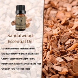 yethious 2 Pack 100% Pure Sandalwood Vetiver Essential Oil Set Organic Undiluted Aromatherapy Oils for Diffuser, Skin, Hair, Perfume, Soap, Candle Making 2 x 10ML