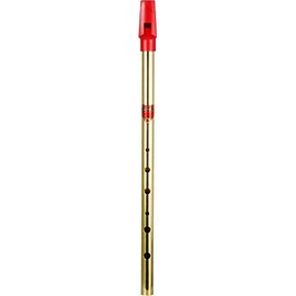 Flageolet whistle, Gold, Red (6578)