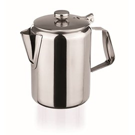 Stainless Steel Coffee Pot 1000 ml with Hinged Lid Highly Polished Chrome Nickel Steel Small Milk Jug Lid