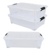 Yesdate 25 Quart Plastic Under Bed Storage Boxes, Wheeled UnderBed
