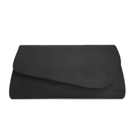 YYW Women Clutch Purse Evening Envelope Bags Elegant Velvet Shoulder Crossbody Handbag for Party Wedding Prom (Black)