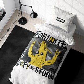 Fortnite Bed Linen 135 x 200 cm - Teenager Gamimg Gift Idea Banana Peely, 1 x Pillowcase 80 x 80 cm + Duvet Cover 135 x 200 cm, with Zip - Reversible Motif - Fan Item Teenager Gift Boys and Girls